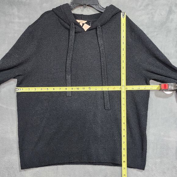 Eberjey Recycled Boucle Hoodie Black Size Small Oversized Could fit a Large - Picture 7 of 7